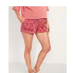 OLD NAVY Maternity Rollover-Waist Sweat Shorts in Red Floral